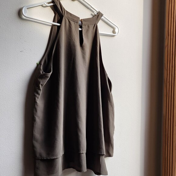 Monteau Olive Green Halter Tank Top Size Large - Picture 11 of 16